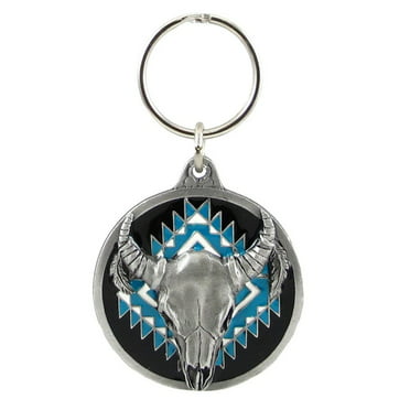 Wolf On Arrowhead Pewter Keychain